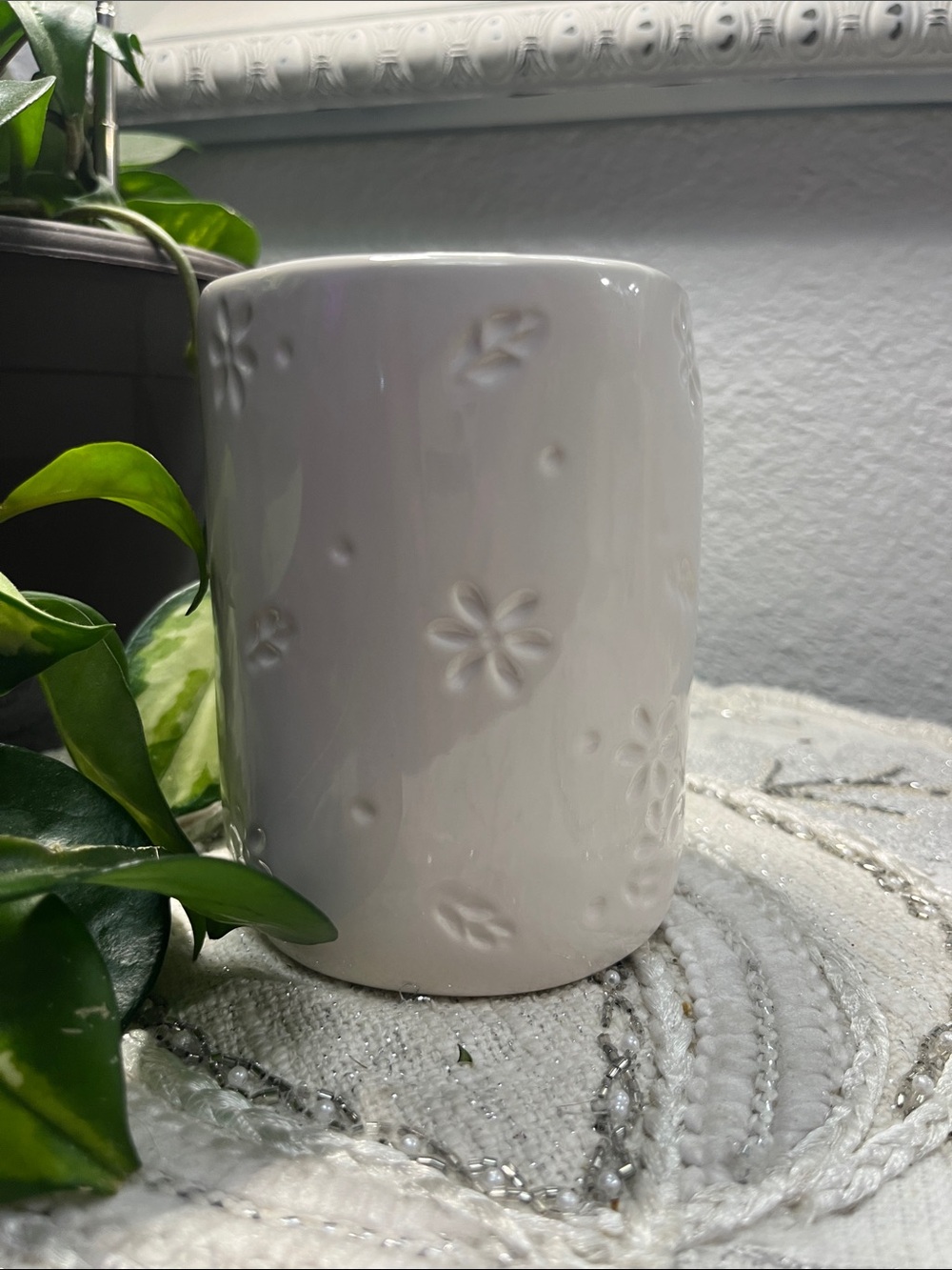 Rae Dunn Artisian Collection “Blessed” Embossed Floral Ceramic Coffee Mug - Picture 2 of 6